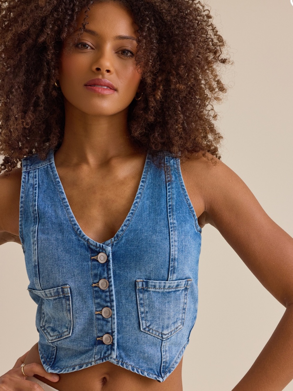 Altar’d State Florence Denim Vest Size L